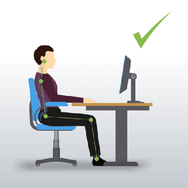 Ergonomisk korrekt siddestilling